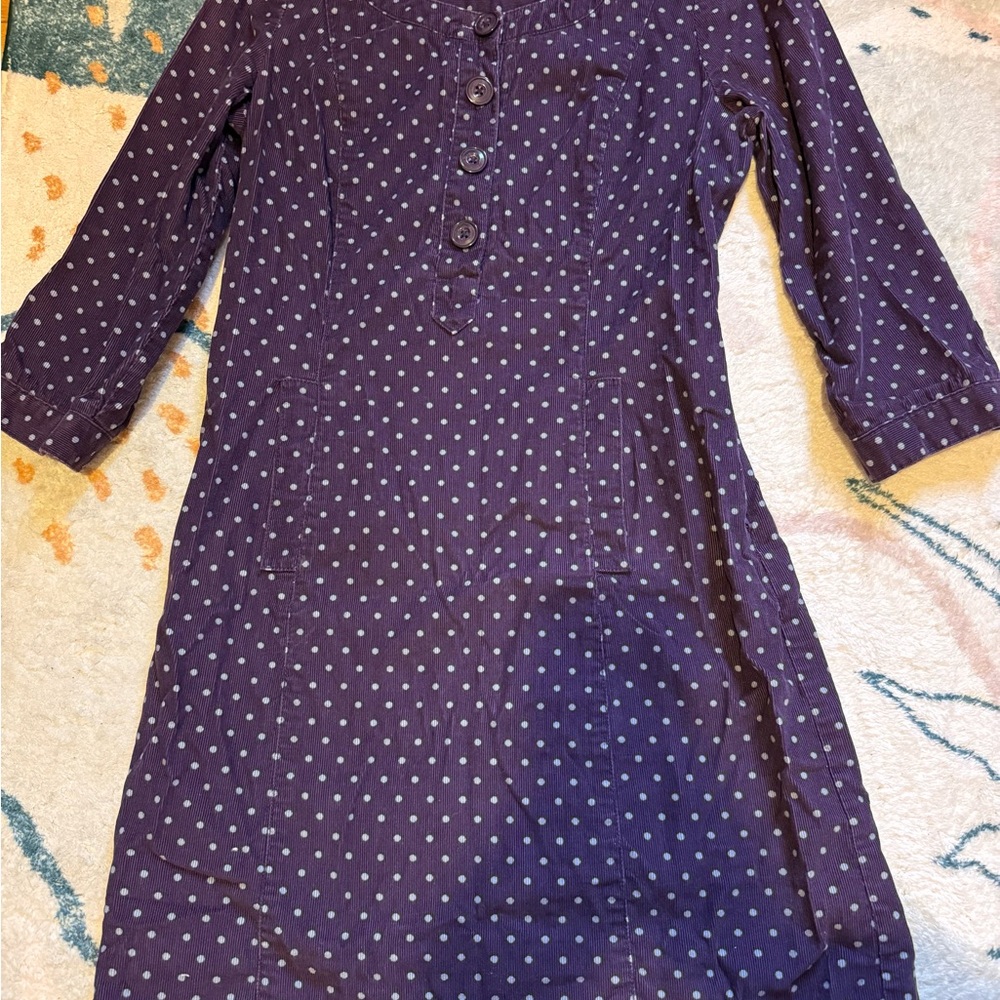 Boden Purple Polka Dot Dress